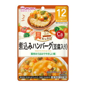 具たっぷりグーグーキッチン 煮込みハンバーグ(豆腐入り) 80g ベビー ベビーフード 離乳食 食べやすい 赤ちゃん 子供 キッズ 食べ物 ミルク レトルト タンパク質 栄養素 パウチ 鉄 カルシウム