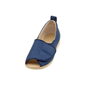 介護靴 施設・院内用 オープン和(なごみ) 1026 片足 徳武産業 あゆみシリーズ /4L (26.0〜26.5cm) 紺 左足