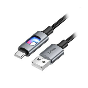 �y5�{�Z�b�g�z hoco. U144 �J���t��LED Type-C�P�[�u�� RGB�C���~�l�[�V�������� USB-A to USB-C �u���b�N U144-AC-BKX5