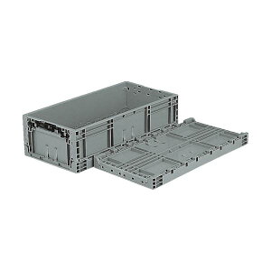 三甲 TPOボックス TPOー362明 グレー SK-TPO362-GLL 1個 折りたたみ コンテナ 収納 容器 オリコン