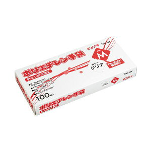 川西工業 ポリエチレン手袋 #2019 外エンボス クリア M 1セット (1000枚:100枚×10箱) 使い捨て手袋 使いきり手袋