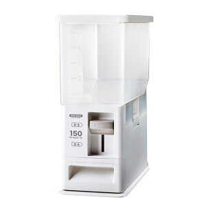 計量米びつ/ライスストッカー 【6kg型 ホワイト】 計量単位(約):1合 プラスチック製 洗える (代引不可)