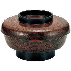 6寸やすらぎ木目丼/どんぶり鉢 【栃内朱 A】 直径175×高さ101mm (直径164×高さ77mm) 日本製 〔和食 レストラン〕 (代引不可)