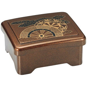 光月丼重/重箱 【梨地御所車内朱 A】 167×143×80mm (143×119×46mm) 日本製 〔和食 レストラン 店舗 お店〕 (代引不可)
