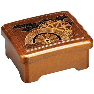 新光月丼重/重箱 【御所車内朱 A】 167×143×80mm (143×119×46mm) 日本製 〔和食 レストラン 店舗 お店〕 (代引不可)