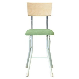 折りたたみ椅子 【同色2脚セット ナチュラル×グリーン×ミルキーホワイト】 幅32cm 日本製 スチールパイプ 『アッシュウッドチェア』 (代引不可)