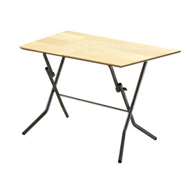 折りたたみテーブル 【幅90cm ナチュラル×ブラック】 日本製 木製 スチールパイプ 『スタンドタッチテーブル900』 (代引不可)