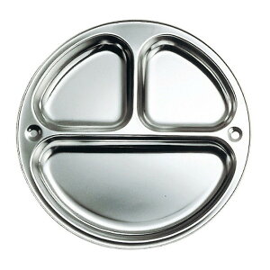 K 18-8 3ッ切 ランチ皿 30cm 和・洋・中 食器 皿(代引不可)【送料無料】