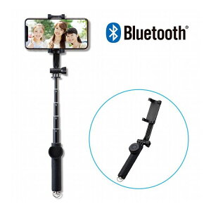 Bluetooth ���B��_ �Z���J�_ �c�B�� ���B�� 360�x ��]�z���_�[ �X�}�z �V���b�^�[�t �ő�L��43cm �R���p�N�g �܂��� �����^�ѕ֗� iPhone Android �u���b�N P-SSBRBK �G���R��(����s��)