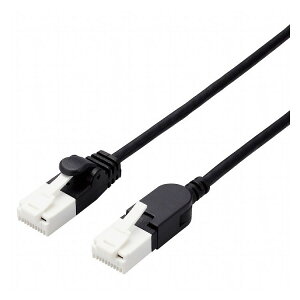 エレコム LAN ケーブル CAT6A 準拠 1m スリム スイングコネクタ 高速 10Gbps ストレート 爪折れ防止 イーサネットケーブル RJ45 ブラック LD-GPATSW BK10(代引不可)【メール便配送】【送料無料】