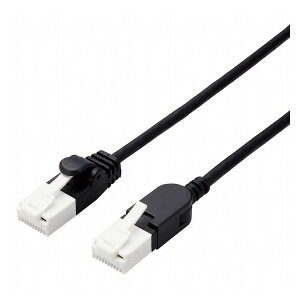エレコム LAN ケーブル CAT6A 準拠 5m スリム スイングコネクタ 高速 10Gbps ストレート 爪折れ防止 イーサネットケーブル RJ45 ブラック LD-GPATSW BK50(代引不可)【メール便配送】【送料無料】