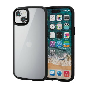 �G���R�� ELECOM iPhone 15 Plus �p �P�[�X �n�C�u���b�h �J�o�[ �Ռ��z�� �y�� ���^ �J��������ی� �X�g���b�v�z�[���t �X�g���b�v�z�[���V�[�g�t TOUGH SLIM LITE �u���b�N PM-A23BTSLFCBK(����s��)�y��