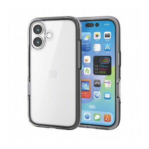�G���R�� ELECOM iPhone 17 �P�[�X �n�C�u���b�h �Ռ��z�� �y�� AirShock �u���b�N PM-A25AHVAIR2BK(����s��)�y���������z