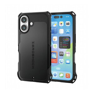 �G���R�� ELECOM iPhone 17 �P�[�X �n�C�u���b�h �Ռ��z�� �X�g���b�v�z�[���t �t�B�����t ZEROSHOCK �u���b�N PM-A25AZEROBK(����s��)�y���������z