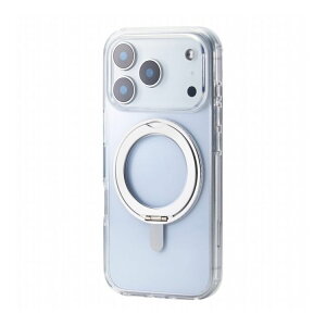 �G���R�� ELECOM iPhone 17 Pro �P�[�X �n�C�u���b�h �Ռ��z�� MAGKEEP ���͋z�����C�����X�[�d�Ή� 360�x��]�X�^���h�t �V���o�[ PM-A25CMAGSTSV(����s��)�y���[���֔z���z�y���������z