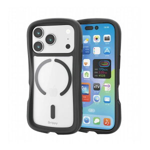 �G���R�� ELECOM iPhone 17 Pro �P�[�X �n�C�u���b�h �Ռ��z�� MAGKEEP ���͋z�����C�����X�[�d�Ή� �X�g���b�v�z�[���t �X�g���b�v�z�[���V�[�g�t Grippy �u���b�N PM-A25CGRPFMBK(����s��)�y���[���֔z