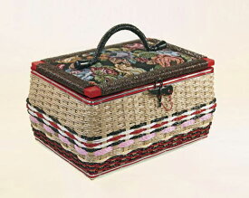 昔懐かしい 手編み 裁縫箱 シンプル 生活雑貨 収納雑貨 収納ボックス(代引不可)【送料無料】
