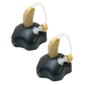 2個セット 耳かけ型 充電式集音器 電池交換不要 軽量 イヤホン感覚 目立ちにくい肌色 音量調節 両耳対応 お年寄り 介護(代引不可)【送料無料】