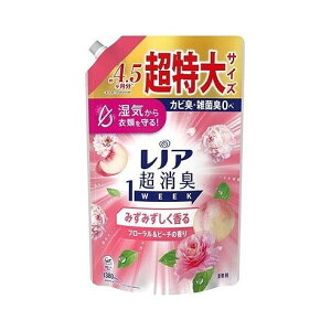 【単品6個セット】 レノア超消臭1weekみずみずしく香るフローラル&ピーチの香りつめかえ用超特大サイズ P&Gジャパン(代引不可)【送料無料】