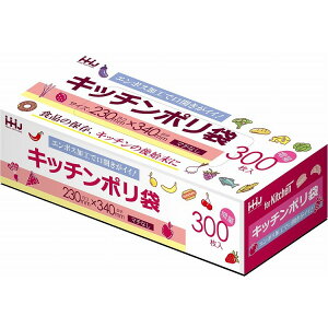 【単品16個セット】KB22 キッチンポリ袋増量300枚入り ハウスホールドジャパン(株)(代引不可)【送料無料】