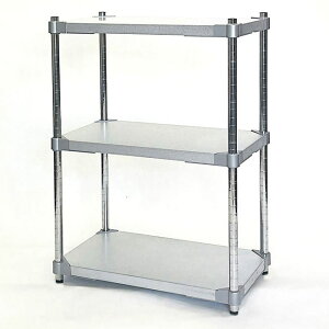 【燕三条製】 PROFACE ガルバリウムソリッドシェルフ3段 350×600×900 クロムメッキポール スチールラック スチールシェルフ ラック キッチンラック レンジラック 業務用 業務用ラック(代引不可)