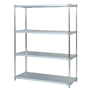 【※法人様限定販売】【燕三条製】 PROFACE ガルバリウムソリッドシェルフ4段 460×600×1500 クロムメッキポール スチールラック スチールシェルフ ラック キッチンラック レンジラック(代引不