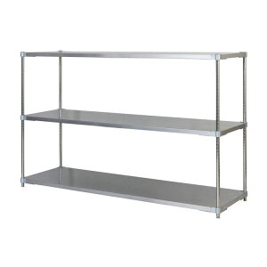 【※法人様限定販売】【燕三条製】 PROFACE SUS304ステンレスソリッドシェルフ3段 600×1500×1200 SUS304ステンレスポール スチールラック スチールシェルフ ラック キッチンラック レンジラック(代
