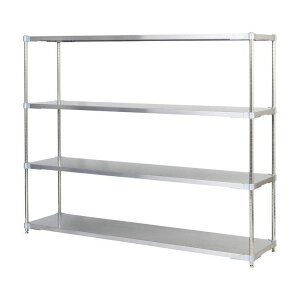 【※法人様限定販売】【燕三条製】 PROFACE SUS304ステンレスソリッドシェルフ4段 460×1800×1500 SUS304ステンレスポール スチールラック スチールシェルフ ラック キッチンラック レンジラック(代