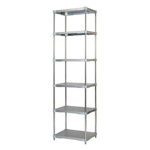 【※法人様限定販売】【燕三条製】 PROFACE SUS304ステンレスソリッドシェルフ6段 460×600×2100 SUS304ステンレスポール スチールラック スチールシェルフ ラック キッチンラック レンジラック(代