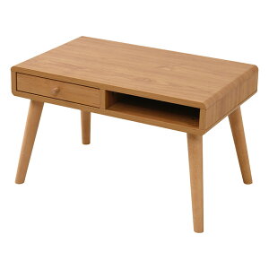 デスク ロータイプ 幅65 奥行40 パソコンデスク ローデスク 引き出し付き 収納 ミニデスク シンプル ワンルーム ナチュラル(代引不可)【送料無料】