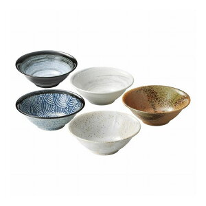 和柄麺鉢5柄 250452 和陶器(代引不可)【送料無料】