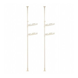 ベストコ 室内 突っ張り 物干し 幅9×奥行44×高さ220~275cm 2段タイプ ライトグレー NY-283【送料無料】