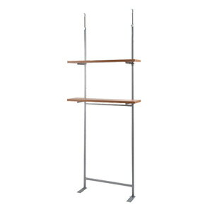 日本製 つっぱり ラック ナチュラル 幅89.5 二段 2段 高さ調節 収納 国産 オープンラック シェルフ 棚 収納棚 おしゃれ つっぱり棚 北欧(代引不可)【送料無料】