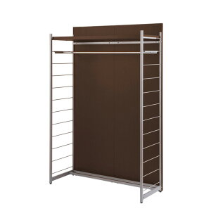 日本製 パーテーション 間仕切り 仕切り リビング 収納 収納ラック 幅120cm ハンガー ダークブラウン(代引不可)【送料無料】