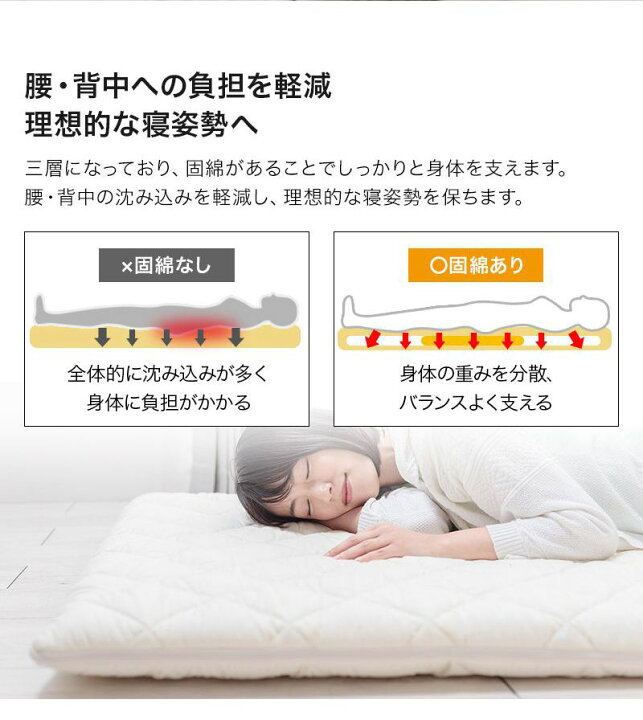 楽天市場】洗える敷布団 シングル 日本製 カバーが洗える 着脱式 テイジン マイティトップ 防ダニ 抗菌防臭 洗える ウォッシャブル 腰 背中 負担軽減 固綿入 床付き感軽減 三層敷布団 敷き布団 ウォッシャブル 3層 新生活【送料無料】 : リコメン堂ホームライフ館 楽天市場】洗える敷布団 シングル 日本製 カバーが洗える 着脱式 テイジン マイティトップ 防ダニ 抗菌防臭 洗える ウォッシャブル 腰 背中 負担軽減 固綿入 床付き感軽減 三層敷布団 敷き布団 ウォッシャブル 3層 新生活【送料無料】 : リコメン堂ホームライフ館