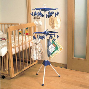 深海金物製作所 2段式 マスコット 洗濯物干し 物干し 室内物干し 外干し 洗濯バサミ コンパクト タオル掛け 省スペース(代引不可)【送料無料】