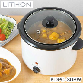 ライソン 電気煮込み鍋 スロークッカー 3.0L ホーロー鍋 電気調理鍋 軽量 ダイヤル 簡単調理 卓上調理 水洗い 丸洗い 節電 火を使わない カレー KDPC-30BW LITHON【送料無料】