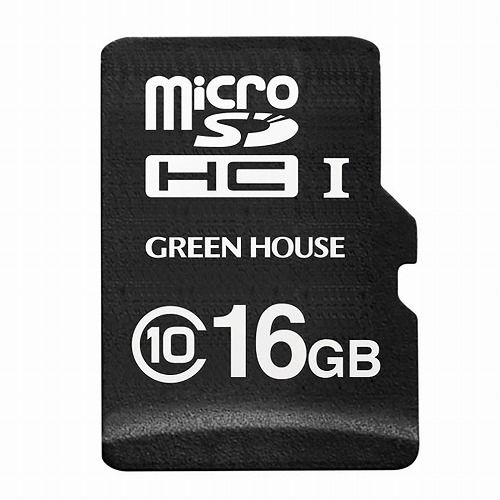グリーンハウス ドラレコ/アクションカメラ向けmicroSDHCカード 16GB 