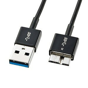 サンワサプライ USB3.0マイクロケーブル(A-MicroB)0.3m 超ごく細 KU30-AMCSS03K(代引不可)