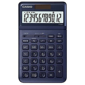カシオ 電卓 12桁 (ネイビー)CASIO スタイリッシュ電卓 ジャストタイプ JF-S200-NY