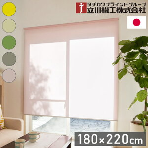 立川機工 2級遮光 ロールスクリーン 幅180cm 高さ220cm ティオリオ 日本製 タチカワブラインド おしゃれ 北欧 間仕切り 天井付け 正面付け プルコード式 遮光(代引不可)【送料無料】