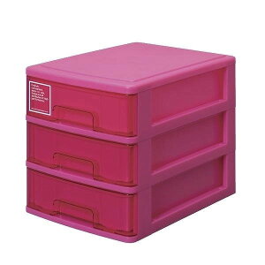 サンコープラスチック 日本製 レターケース A4 幅26×奥行35×高さ28cm 3段 収納ケース ピンク シルキー 403 P(代引不可)【送料無料】