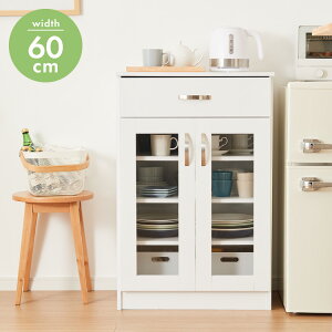 食器棚 ミニ ロータイプ 一人暮らし コンパクト 小さい 木製 約 幅60cm カップボード ロータイプ食器棚 スリム ラック キッチンボード 小型 キッチン棚収納 キッチン 食器収納台 北欧(代引不