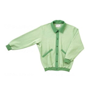 大阪エンゼル スクエアニット室内着(えり付き前開きタイプ) グリーン S【送料無料】