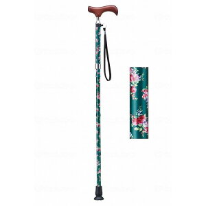 1本 ケイ・ホスピア 愛杖Eシリーズ 折りたたみ柄/グリーン花柄/- グリーン花柄 E-255B 391184_11872_-(代引不可)【送料無料】