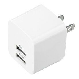 サンワサプライ USB充電器(2ポート・合計2.4A・ホワイト) ACA-IP44W (代引不可)