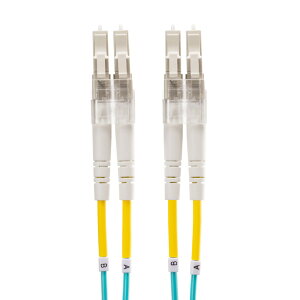 サンワサプライ 【メーカー直送】 メガネ型光ファイバケーブル マルチ50μmOM4 LC×2-LC×2 3m 10GBASE-SR/SW規格対応 10ギガ伝送 OM4光ファイバケーブル 長距離通信 分割可能LCコネクタ アクア(代引不