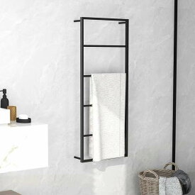 vidaXL 336118 vidaXL タオルラック ブラック 45x10x115 cm スチール製ホーム&ガーデン バスルーム用品 タオルラック・ホルダー(代引不可)