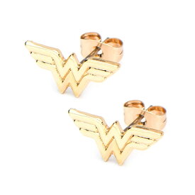 DCコミックス ワンダーウーマン ステンレス ゴールド ロゴスタッドピアス DC COMICS WONDER WOMAN ジャスティス・リーグ アメコミ アクセサリー グッズ 【Salesone Studios】