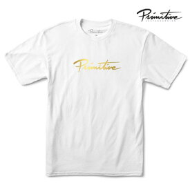 PRIMITIVE NUEVO GOLD FOIL TEE ゴールド 箔文字プリント Tシャツ ホワイト ファッション プリミティブ